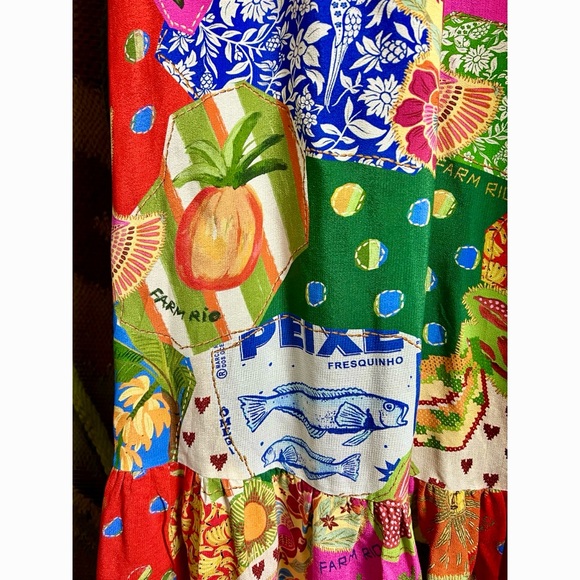 Farm Rio Sunny Mix Midi Dress XS - Picture 7 of 14